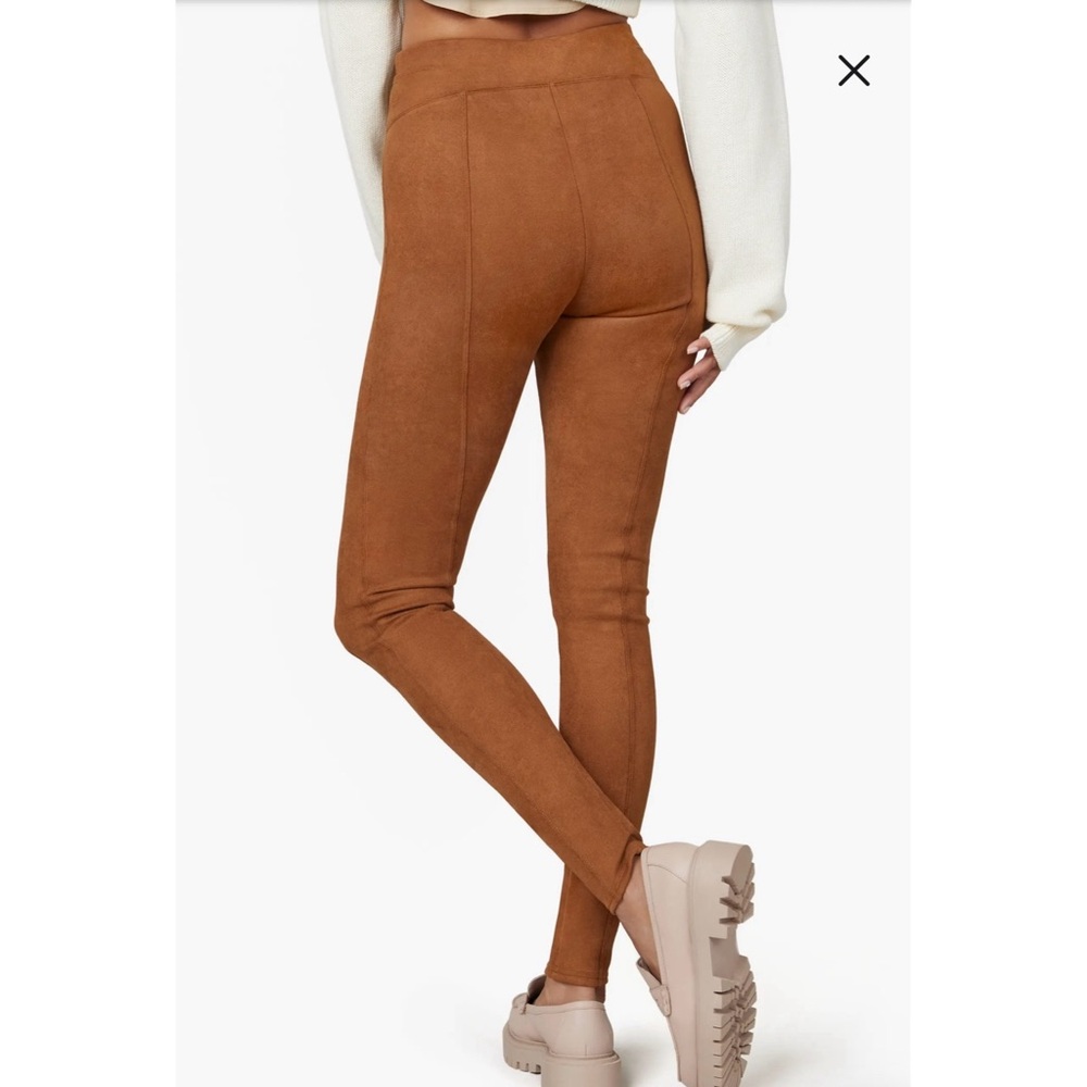Spanx Faux Suede Leggings Women's Medium Rich Caramel Brown - Picture 3 of 13